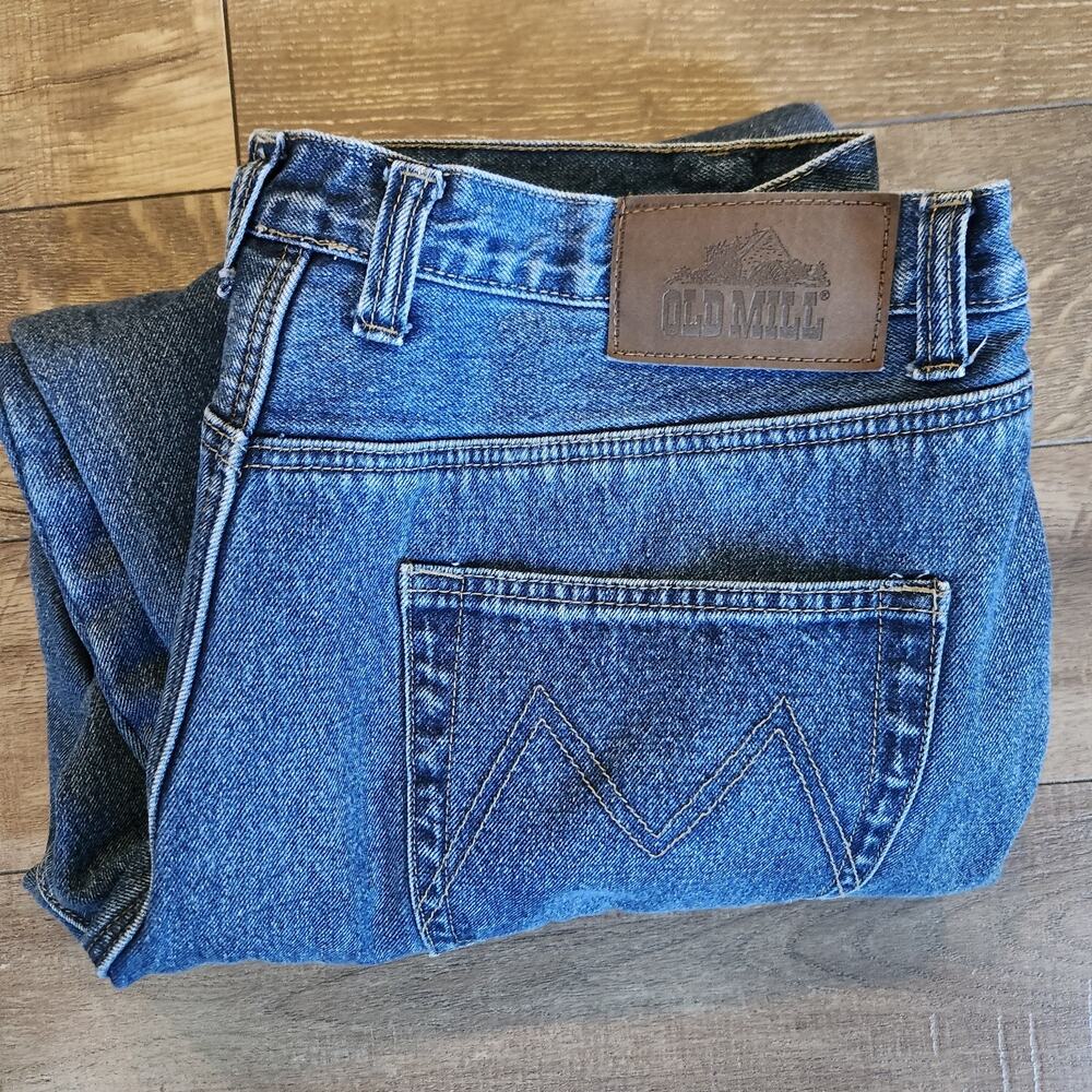 Old Mill Fleece Lined Mens Jeans 40x29.5 Straight Fit Denim Work Chore Outdoor